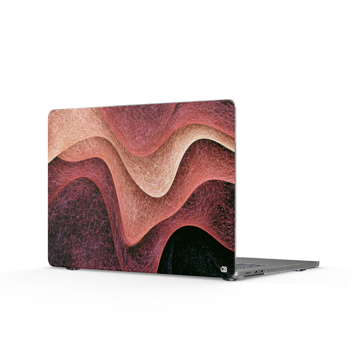 Rose Contour Waves · Clear Hard Case for MacBook · Pink