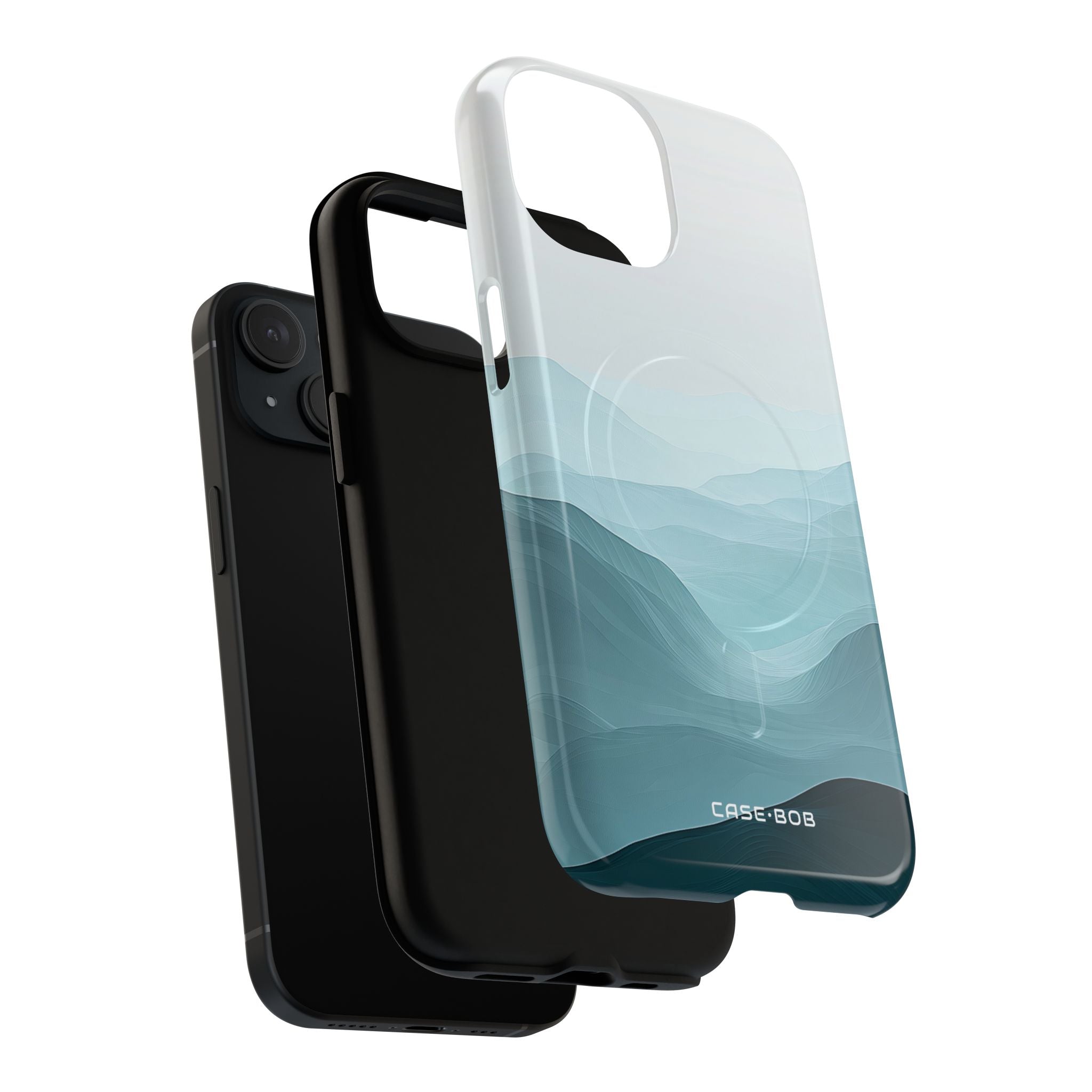 Teal Mist Mountains iPhone 15 Case - Tough+