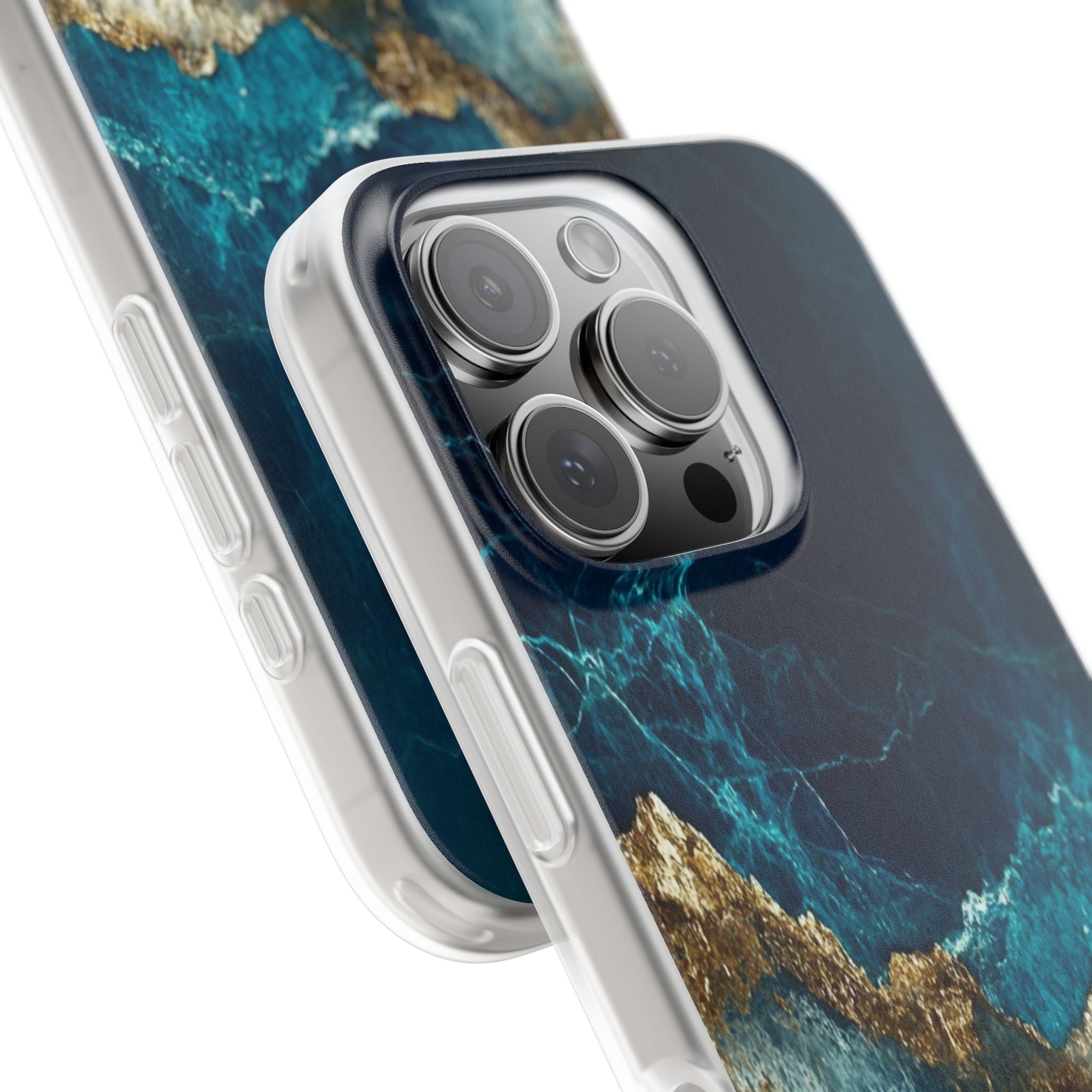 Gezacktes Gold Split iPhone 16 Pro Case - Soft