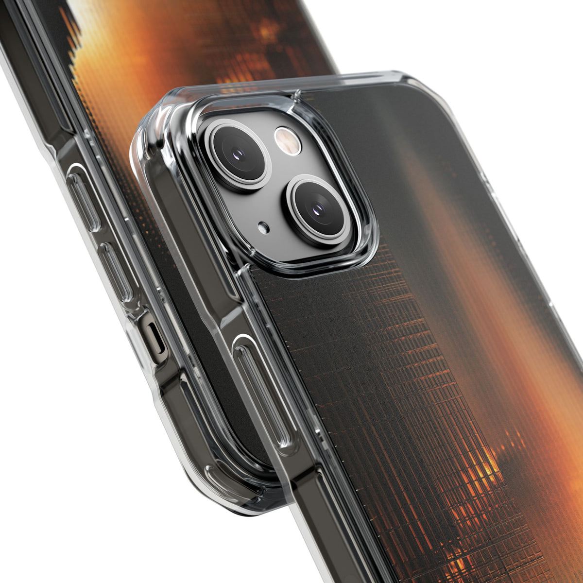 Luminous Grid · Clear Impact Magnetic Phone Case for iPhone · Black