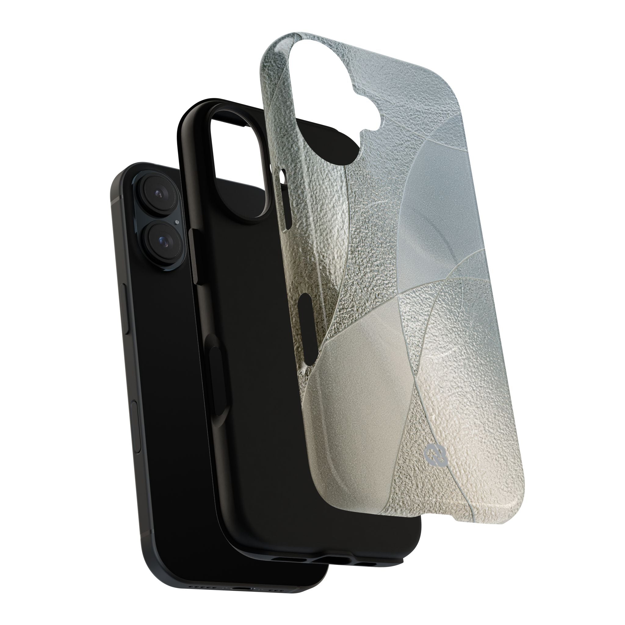 Silver Tough 2.0 Magsafe Phone Case for iPhone - Frosted Silver Mosaic