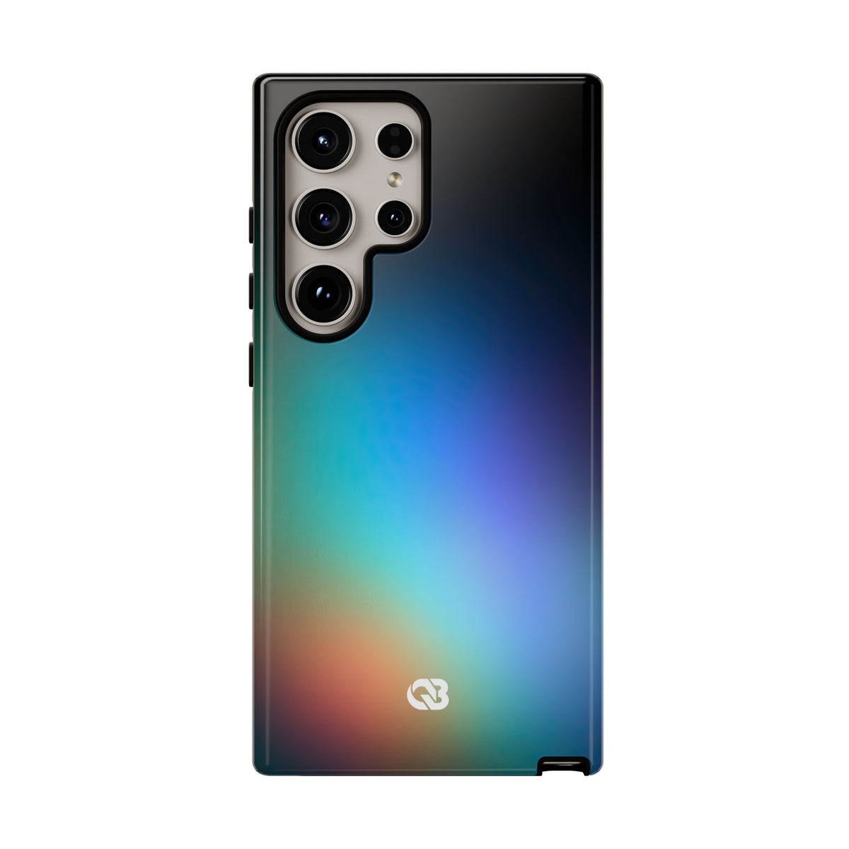 Black Tough Phone Case for Samsung - Electric Prism Grain