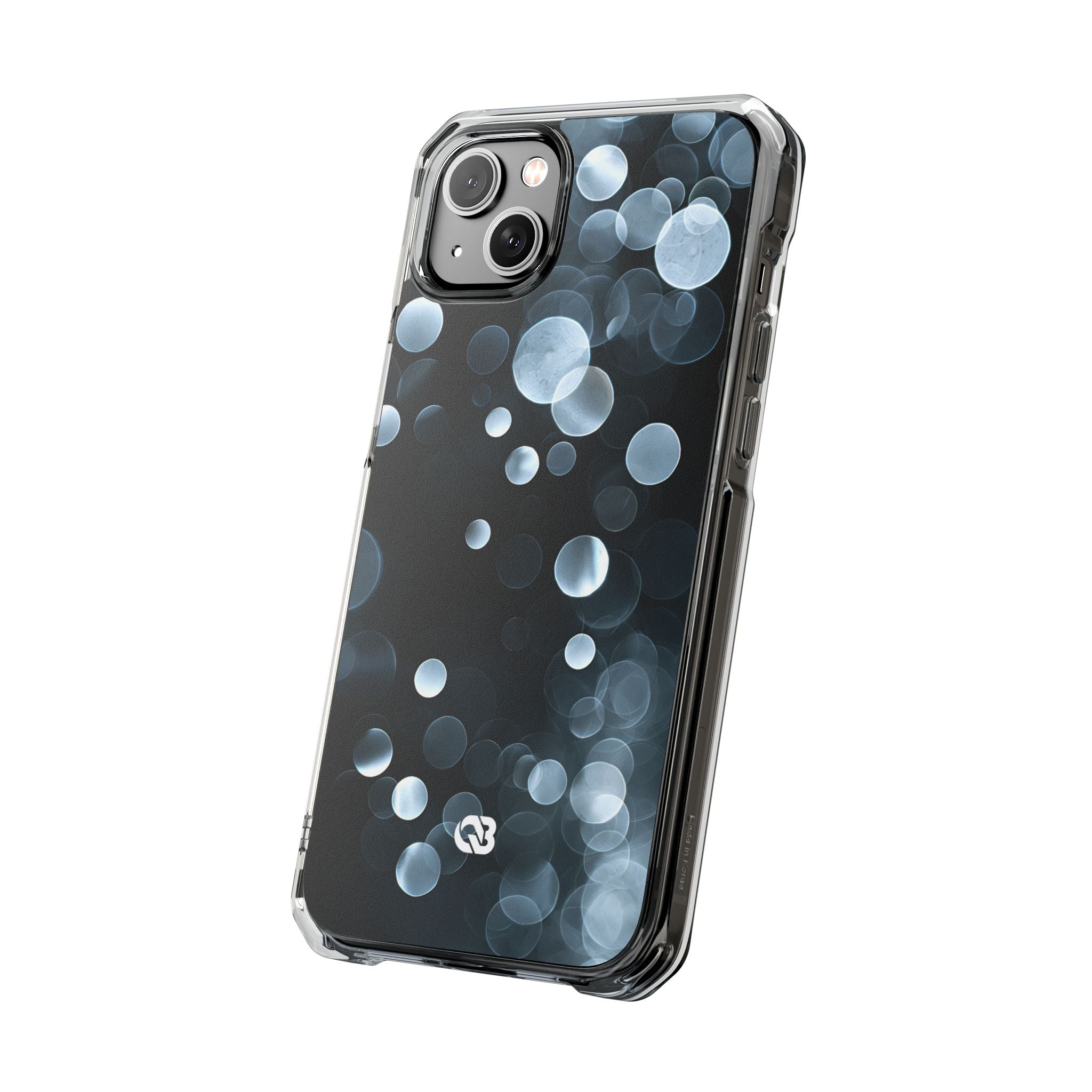 Black Impact MagSafe Phone Case for iPhone - Silver Orbit Glow