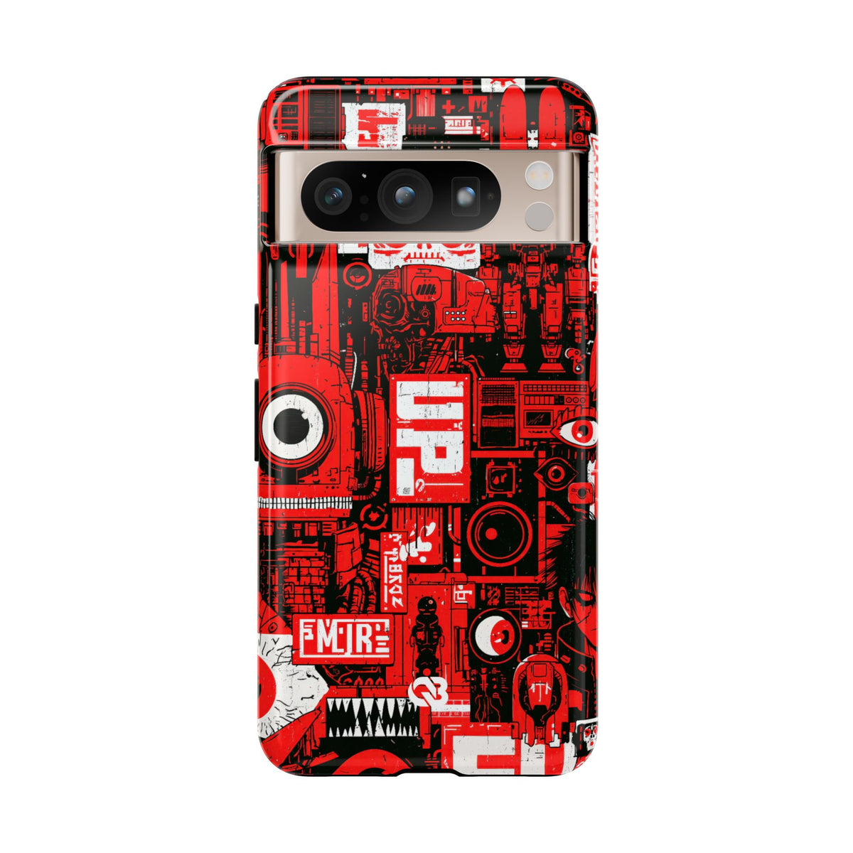 Neo Mecha Collage · Tough Phone Case for Pixel · Red