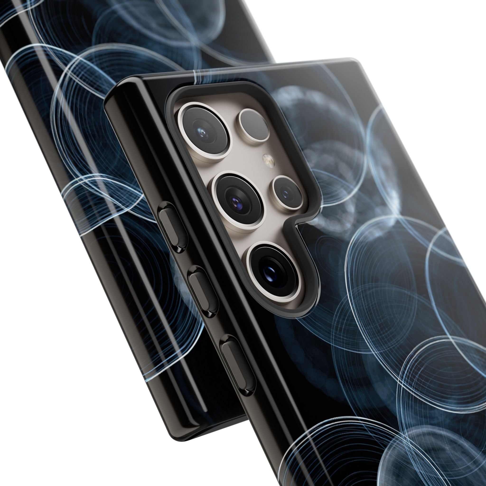 Blue Tough Phone Case for Samsung - Cyan Pulse Ripple
