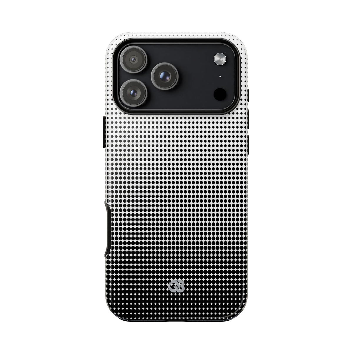 Black Tough Phone Case for iPhone - Obsidian Halftone Flux