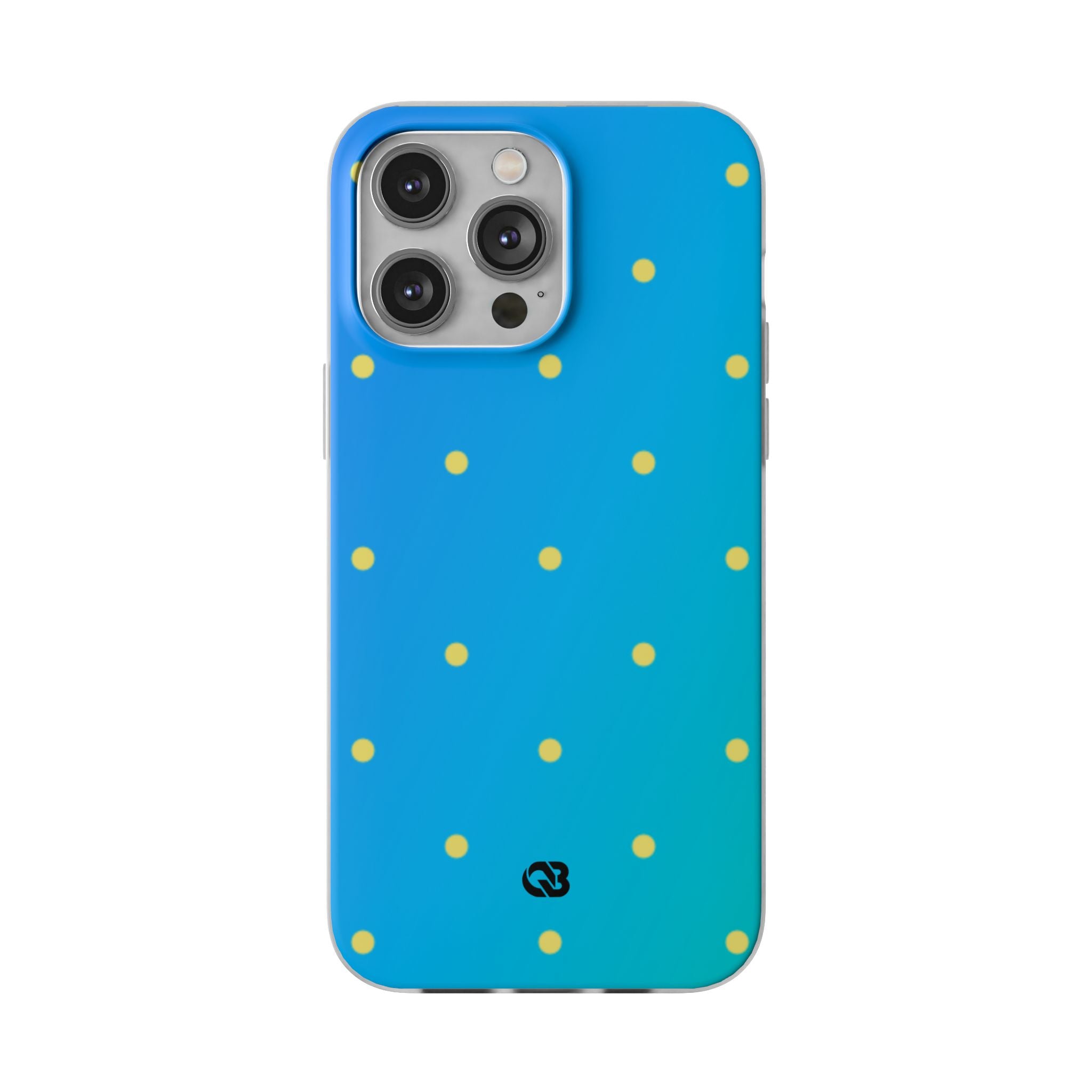 Cyan Sun Dots · Soft Handyhülle für iPhone