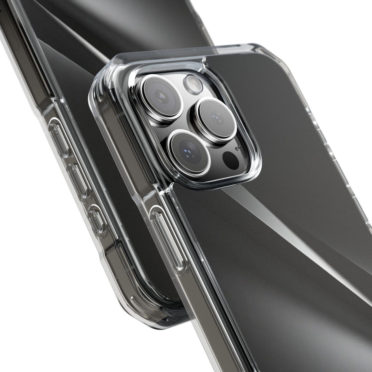Obsidian Ridge · Clear Impact Magnetic Phone Case for iPhone · Black