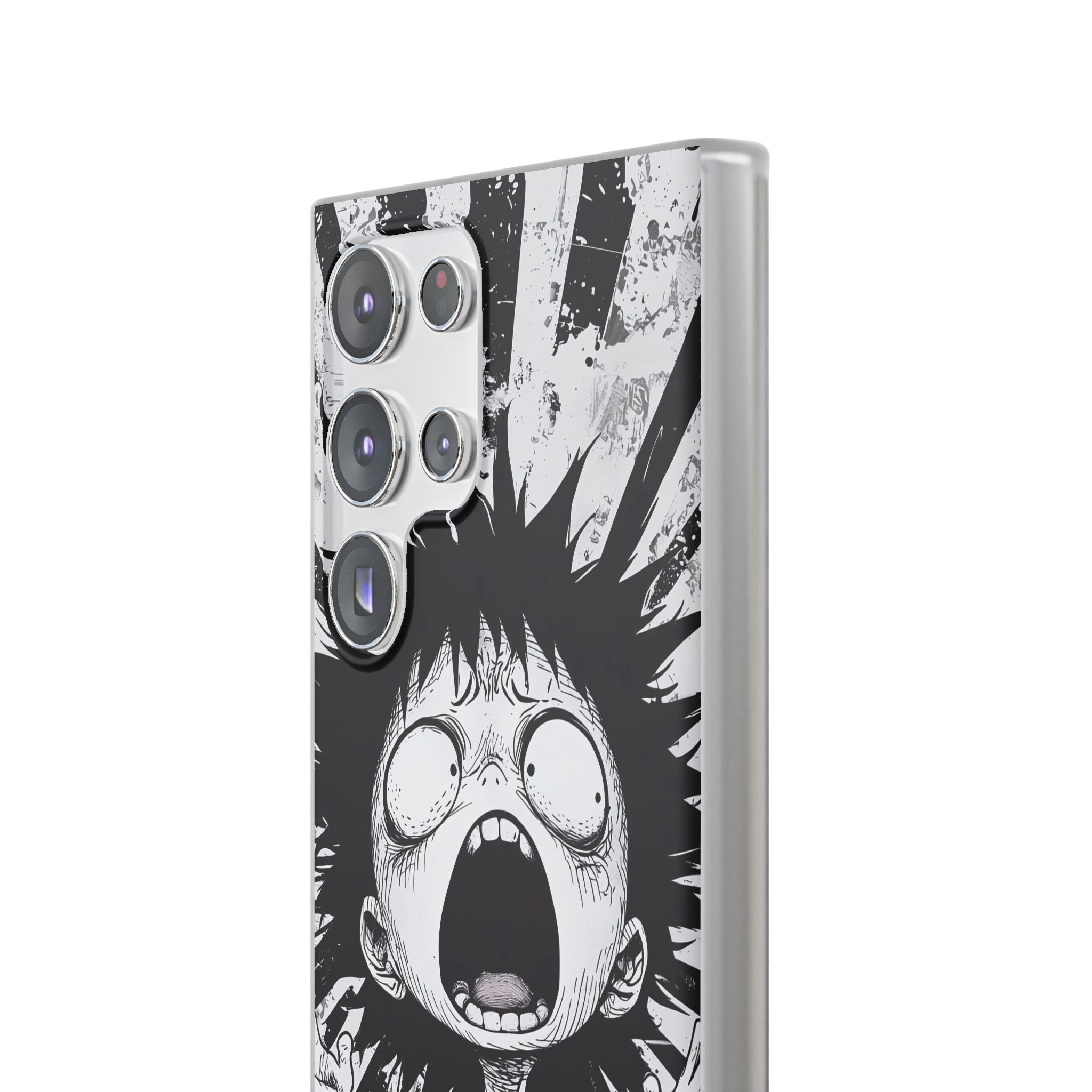 Chaotic Monochrome Scream · Soft Telefoncover for Samsung