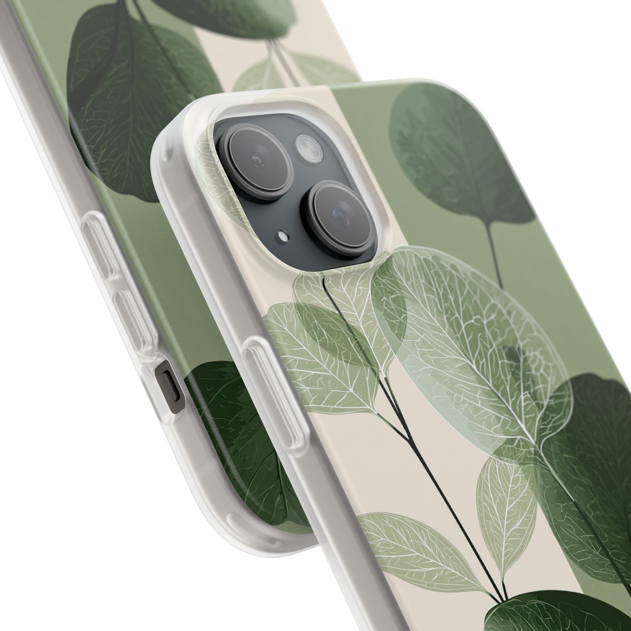 Green Lite Phone Case for iPhone - Sage Leaf Skeletals