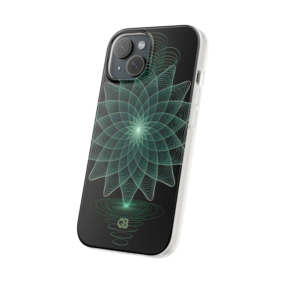 Green Lite Phone Case for iPhone - Cyan Signal Bloom