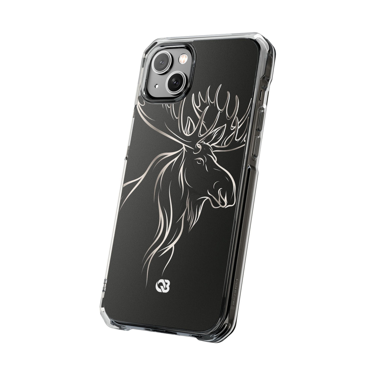 Nordic Moose Contour · Clear Impact Magnetic Phone Case for iPhone · Black