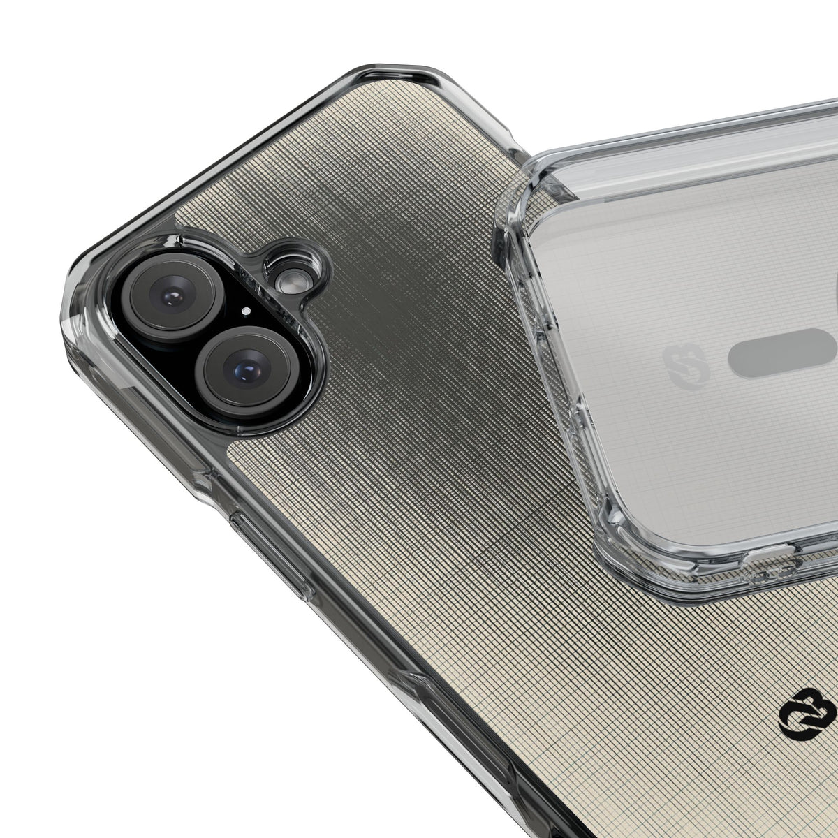 Beige Impact MagSafe Phone Case for iPhone - Carbon Screen Grid