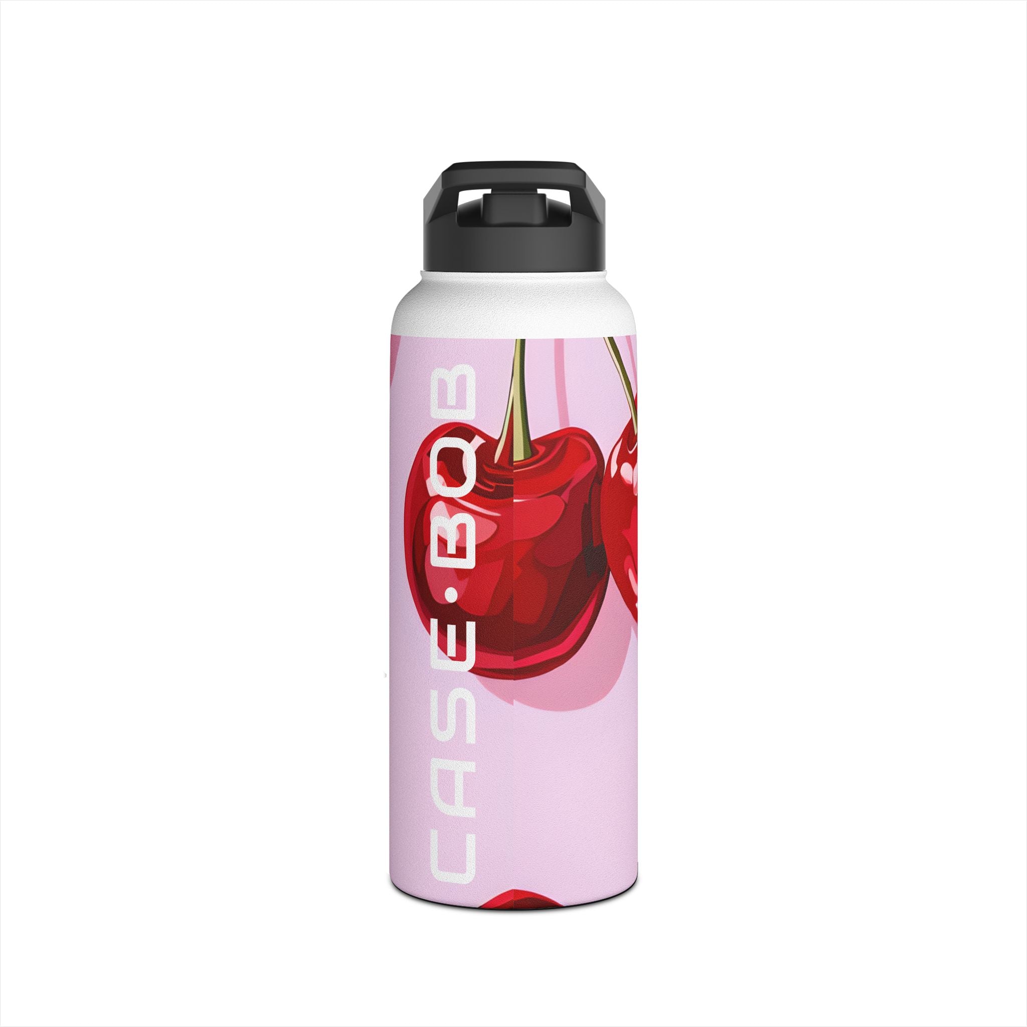 Glossy Cherry Glow - Stainless Steel Water Bottle