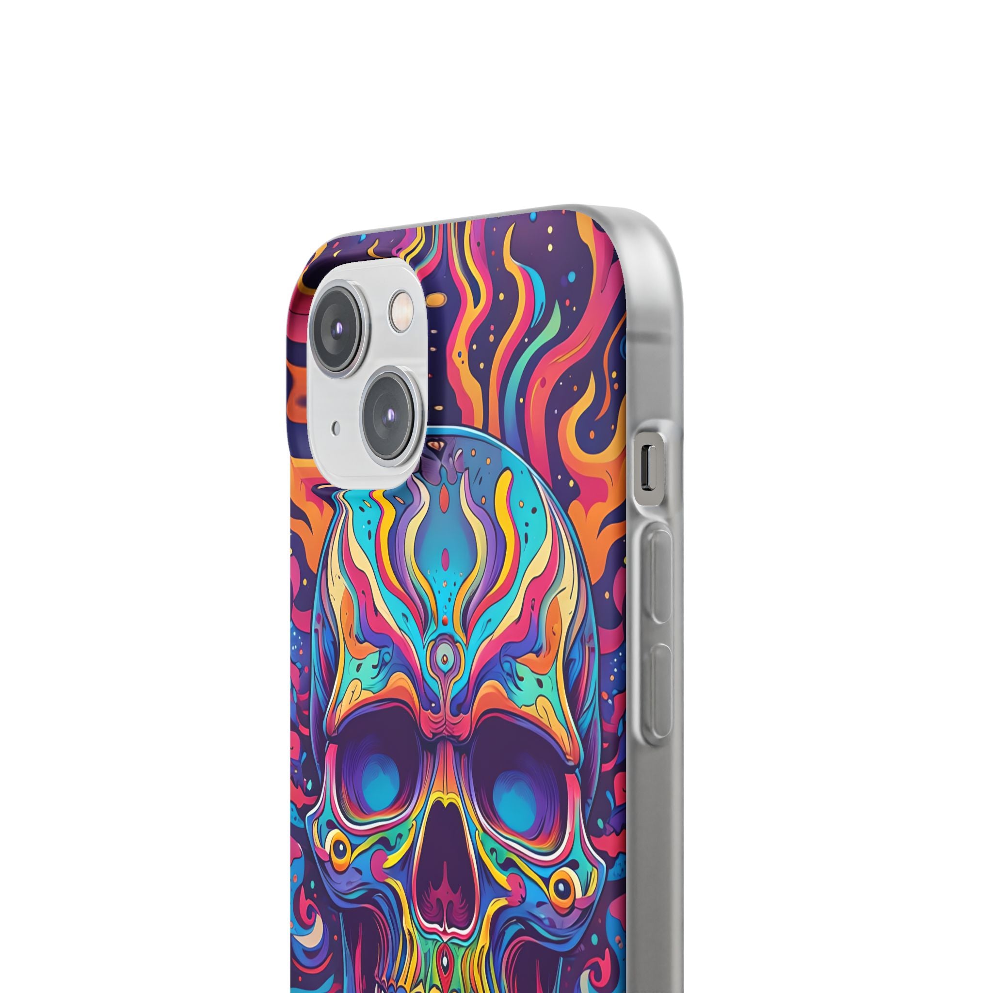 Flaming Skull iPhone 14 Cover - Blød