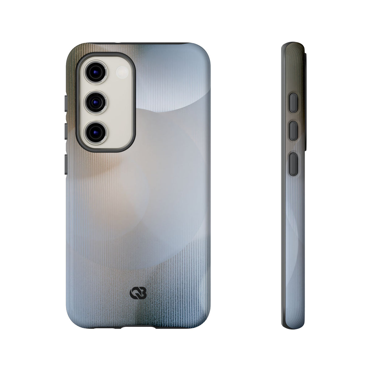 White Tough Phone Case for Samsung - Frosted Ribbed Sphere