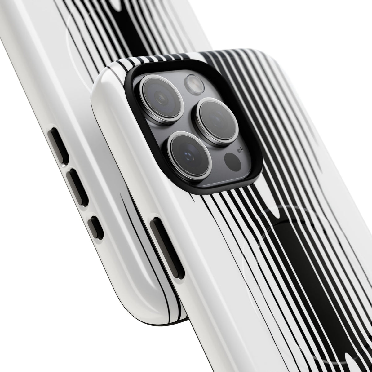 White Tough 2.0 Magsafe Phone Case for iPhone - Kinetic Mono Distortion