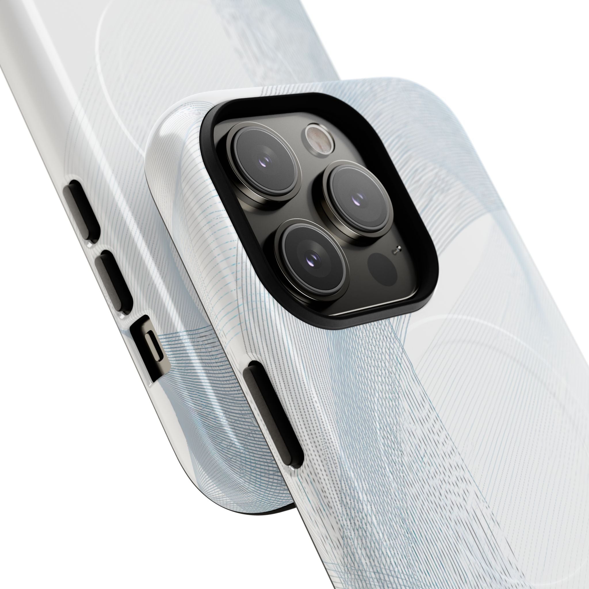 White Tough 2.0 Magsafe Phone Case for iPhone - Arctic Line Current