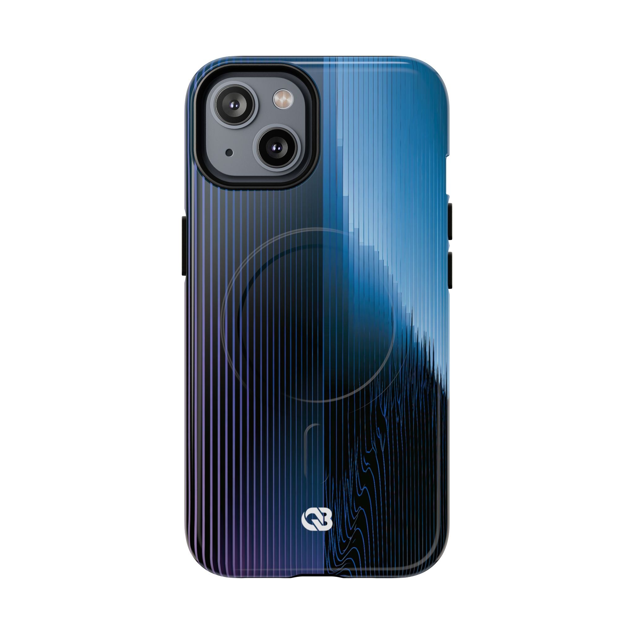 Blue Tough 2.0 Magsafe Phone Case for iPhone - Indigo Distortion Wave