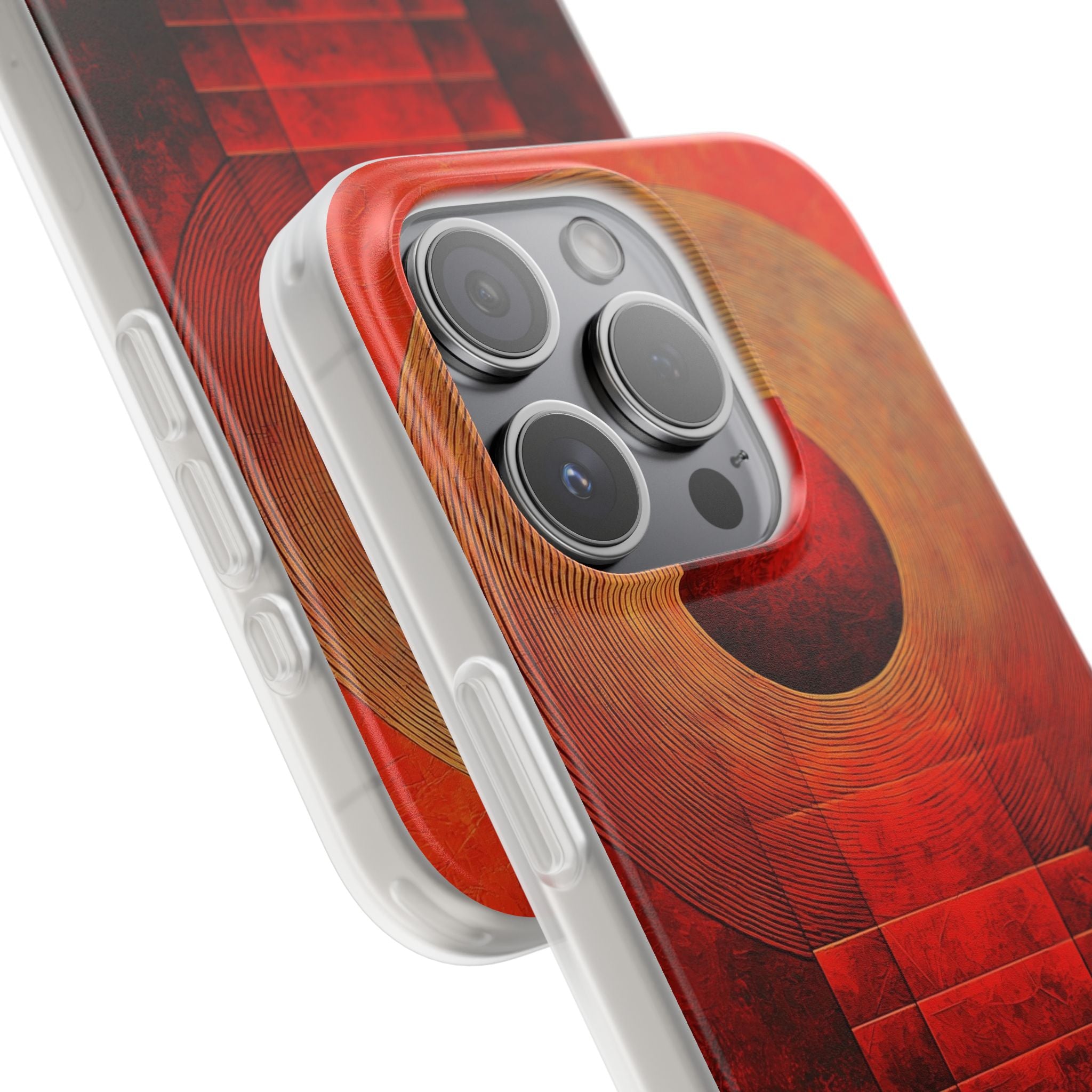 Crimson Solar Halo · Soft Custodia per iPhone
