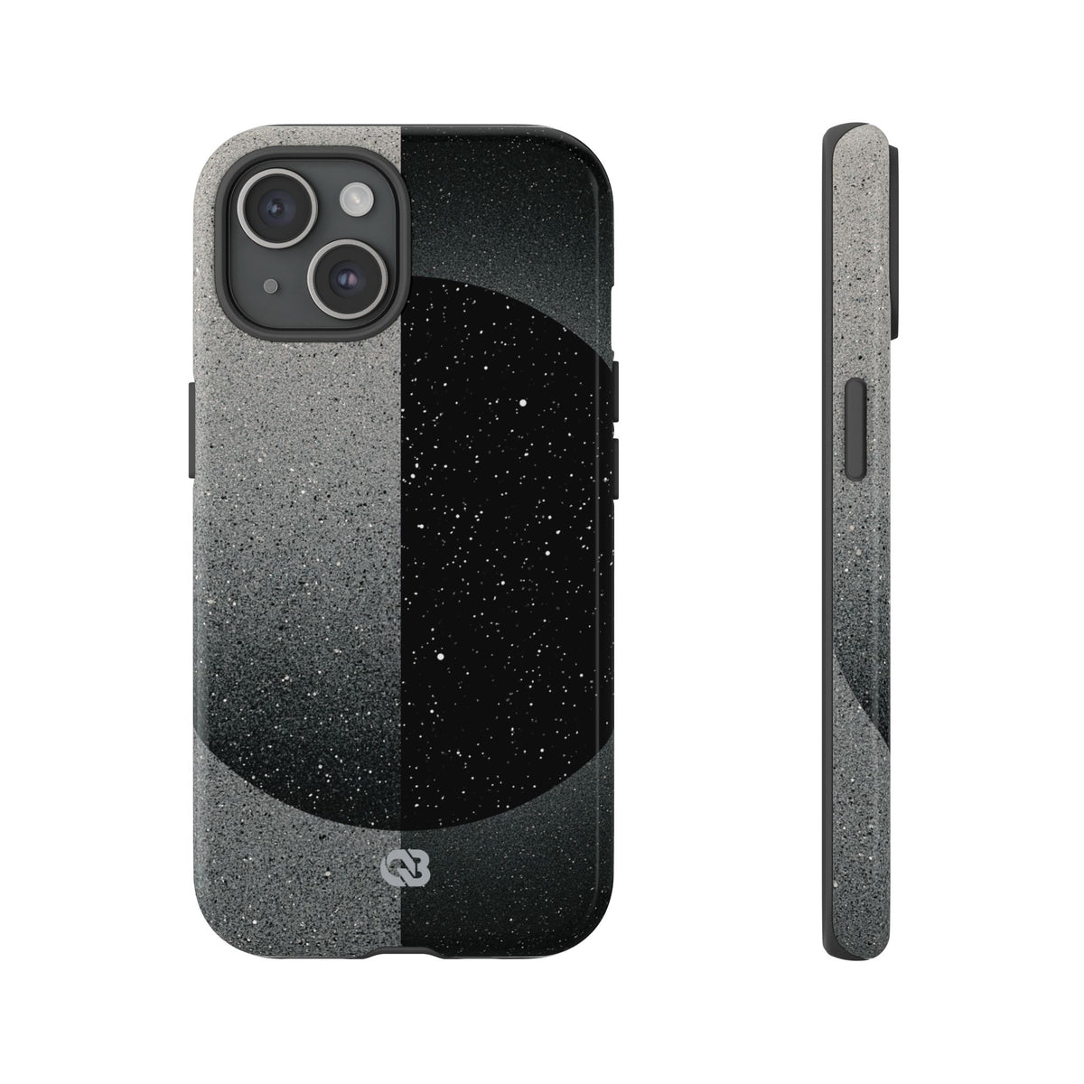 Black Tough Phone Case for iPhone - Lunar Static Orbit
