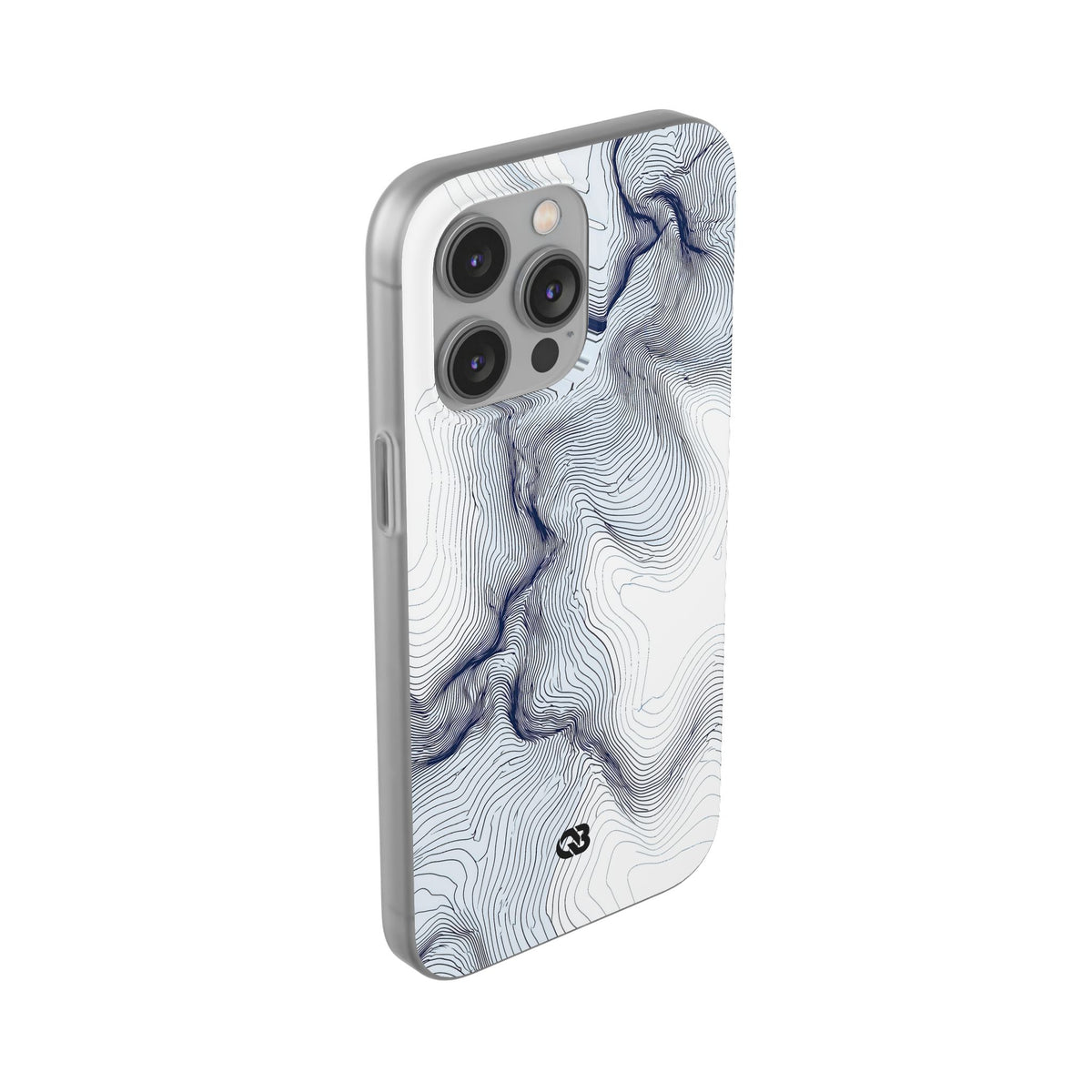 White Lite Phone Case for iPhone - Nordic Ridge Topo