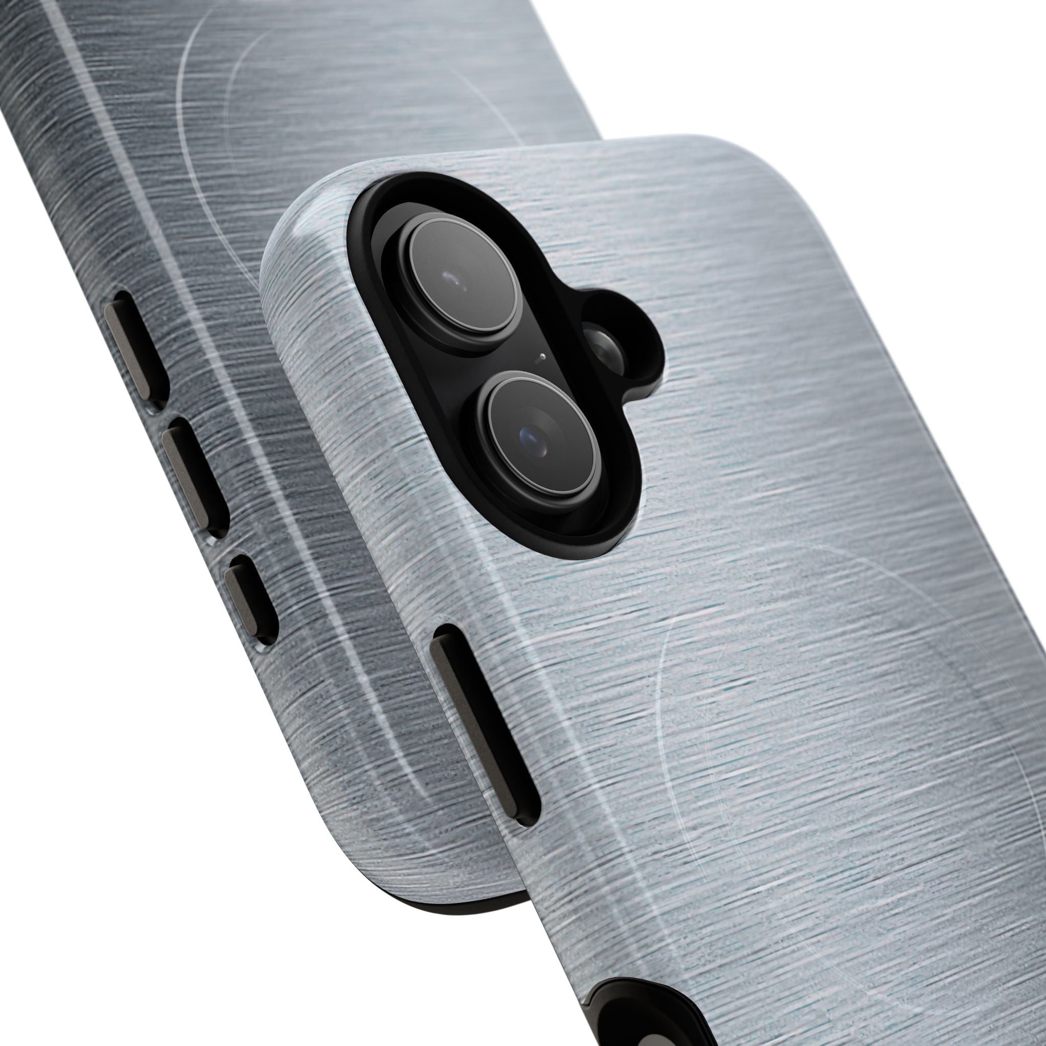 Silver Tough 2.0 Magsafe Phone Case for iPhone - Satin Chrome Grain