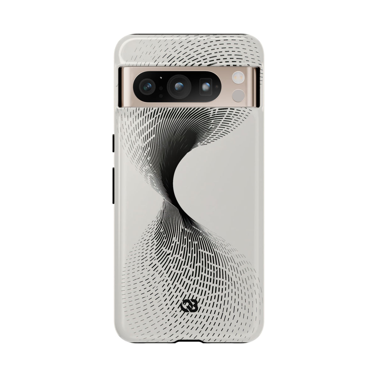 White Tough Phone Case for Google Pixel - Linear Torsion Grid