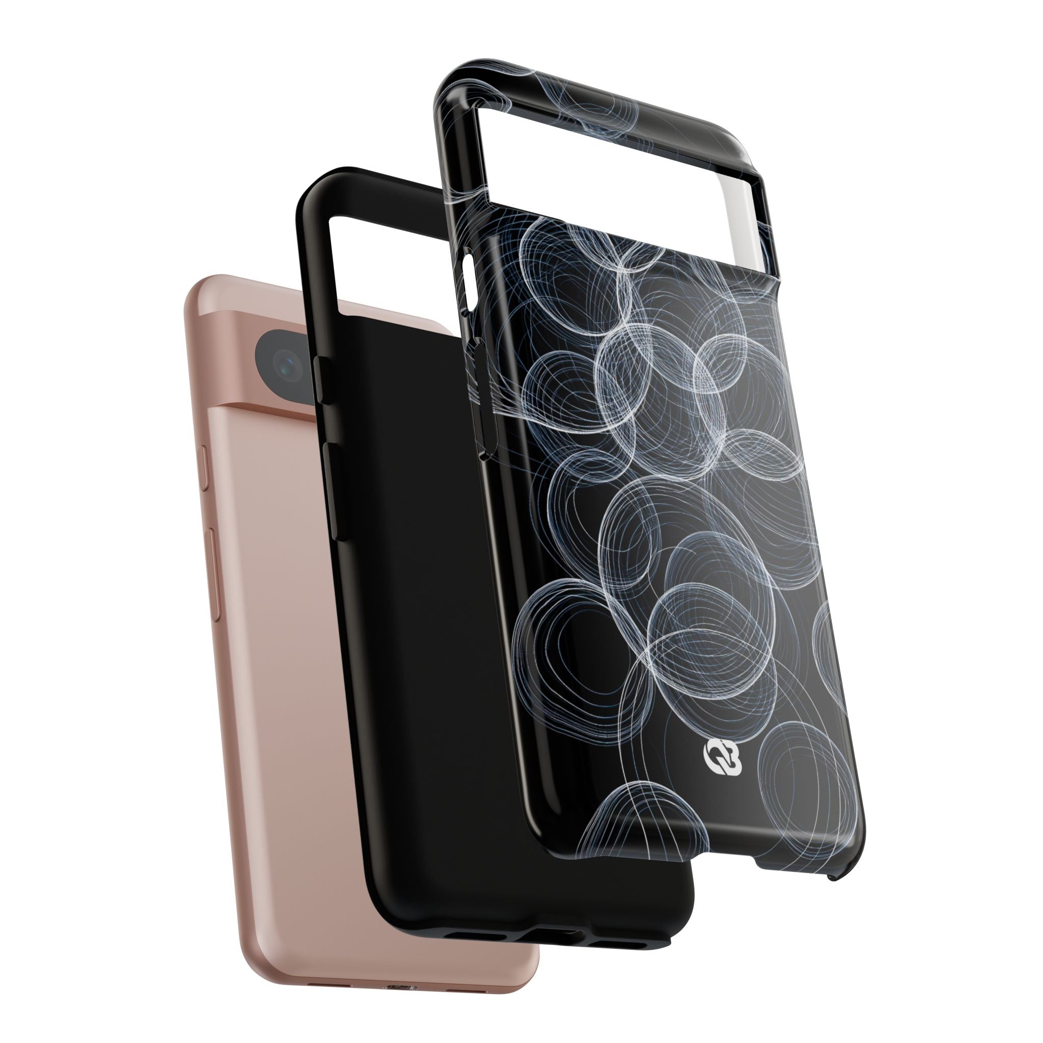 Black Tough Phone Case for Google Pixel - Frosted Ring Matrix