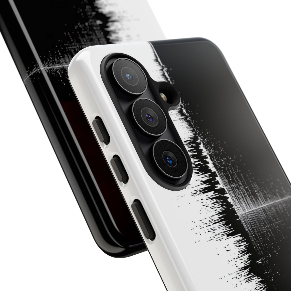 Black Tough Phone Case for Samsung - Static Signal Split