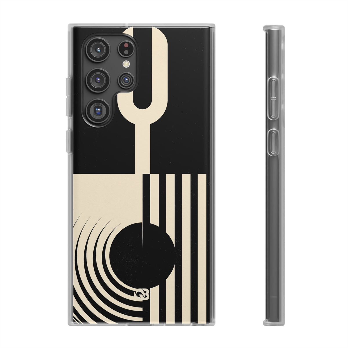 Black Lite Phone Case for Samsung - Ivory Signal Grid