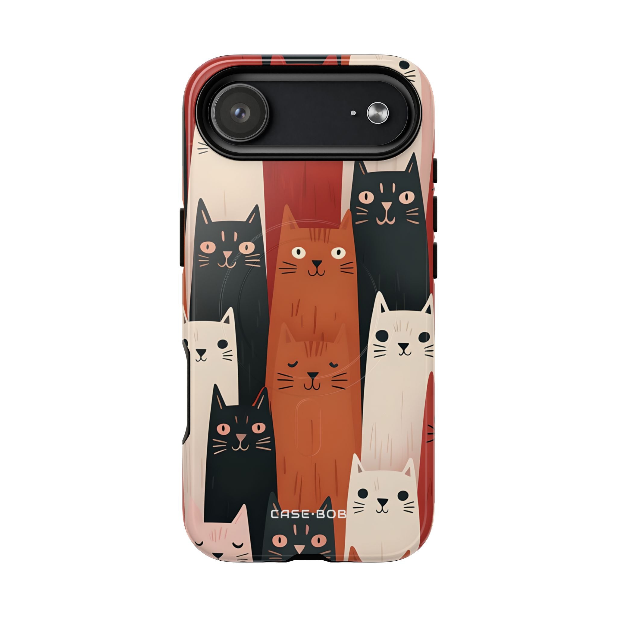 Elongated Cats Black iPhone 17 Air Case - Tough+ - CASE•BOB