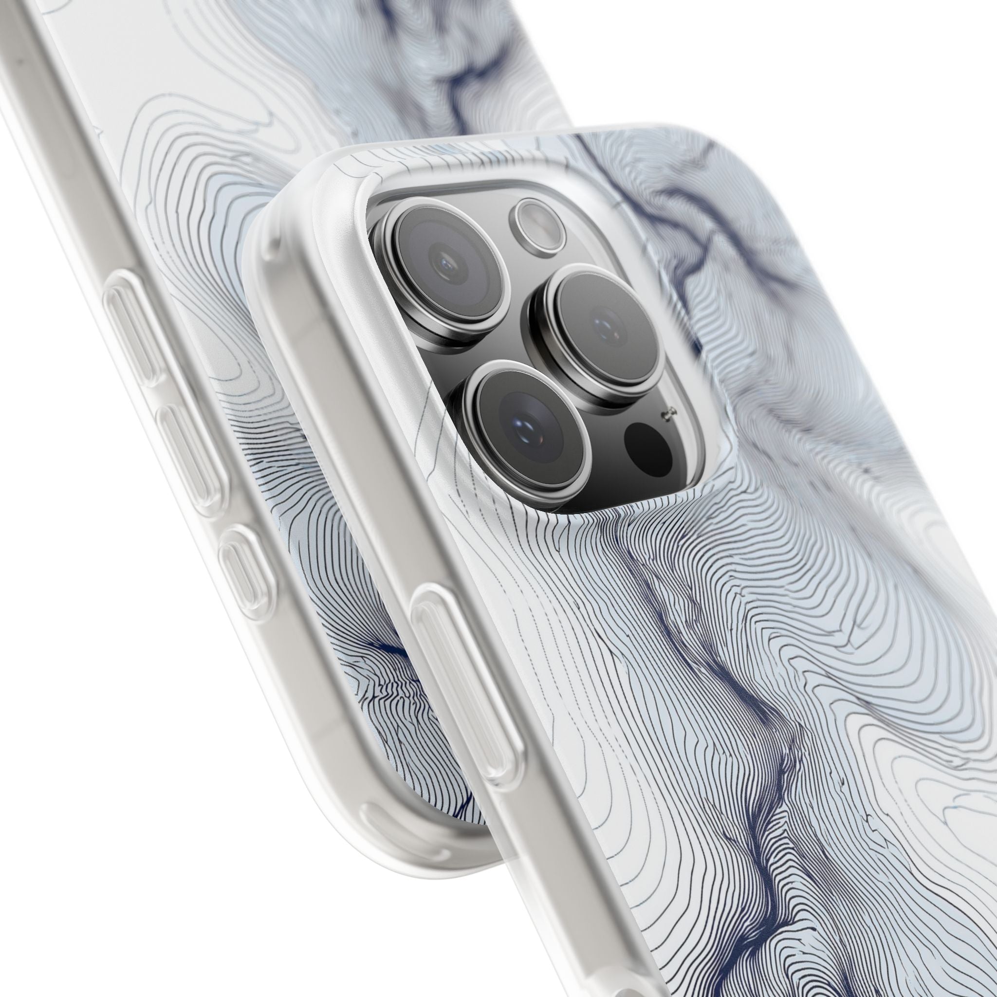 White Lite Phone Case for iPhone - Nordic Ridge Topo