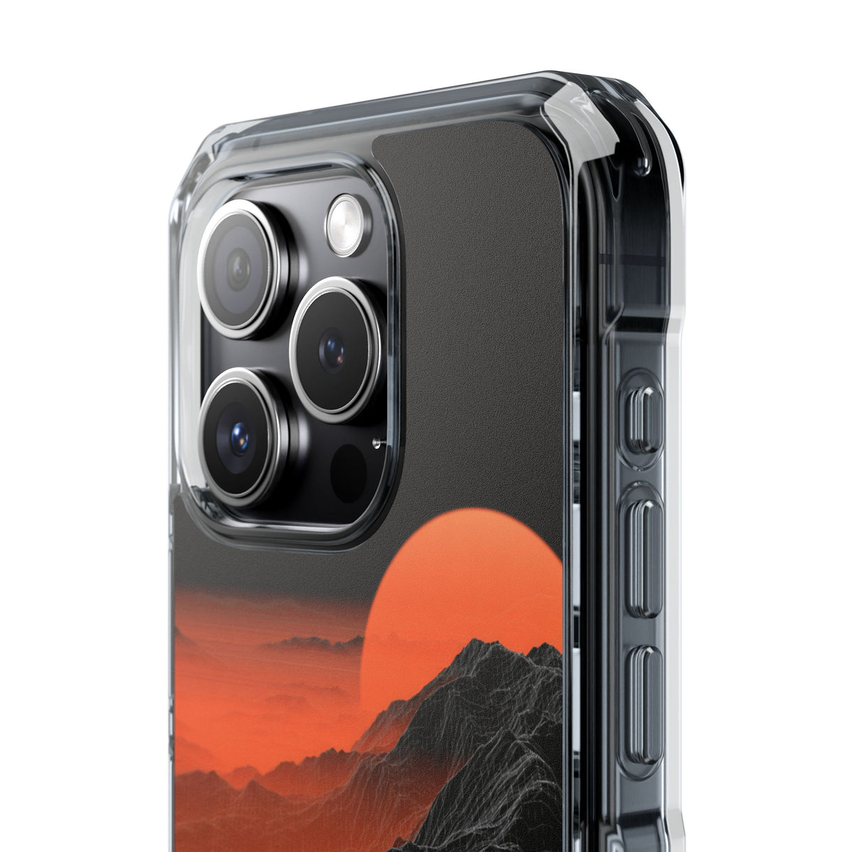 Solar Ridge Mesh · Clear Impact Magnetic Phone Case for iPhone · Black
