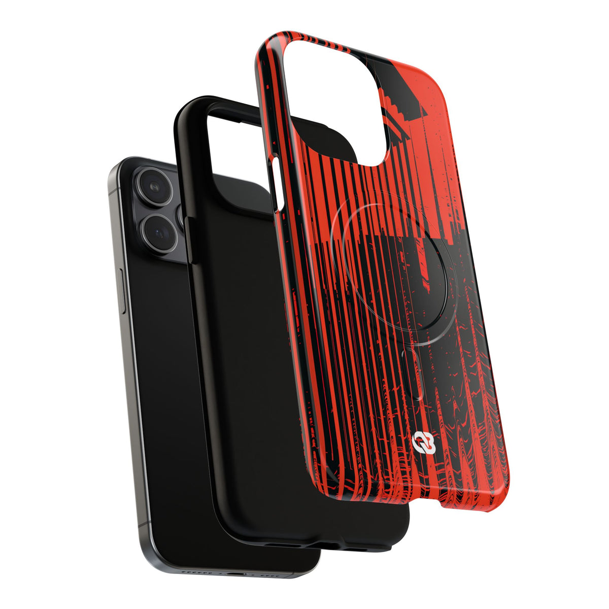 Red Tough 2.0 Magsafe Phone Case for iPhone - Crimson Brutalist Distortion