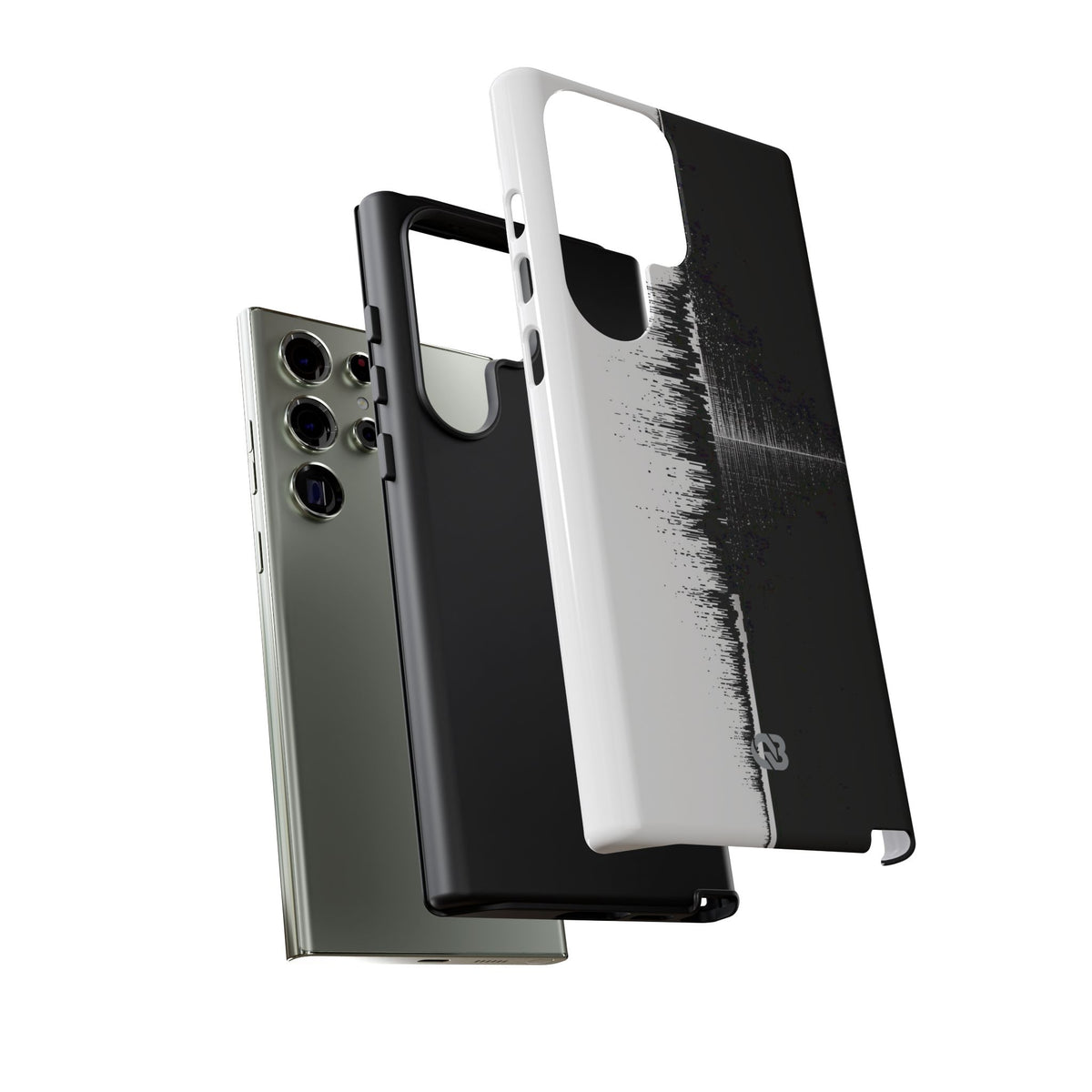 Black Tough Phone Case for Samsung - Static Signal Split