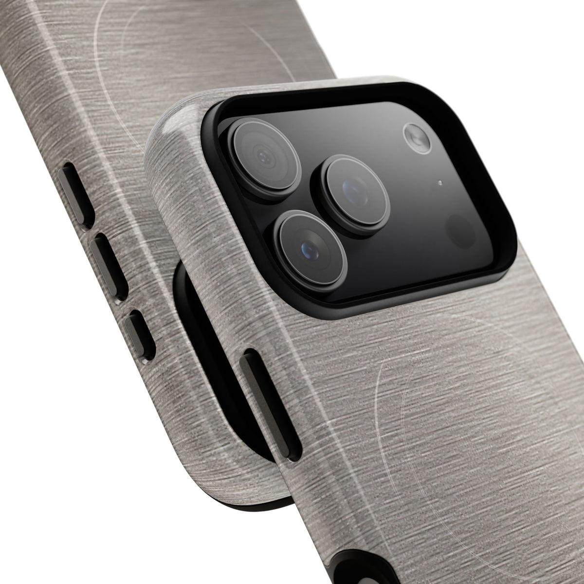 Grey Tough 2.0 Magsafe Phone Case for iPhone - Brushed Nickel Linen
