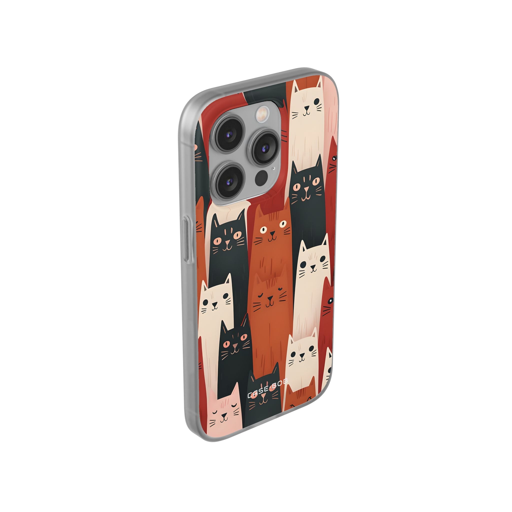 Verlängerte Katzen Schwarzes iPhone 14 Pro Case - Soft