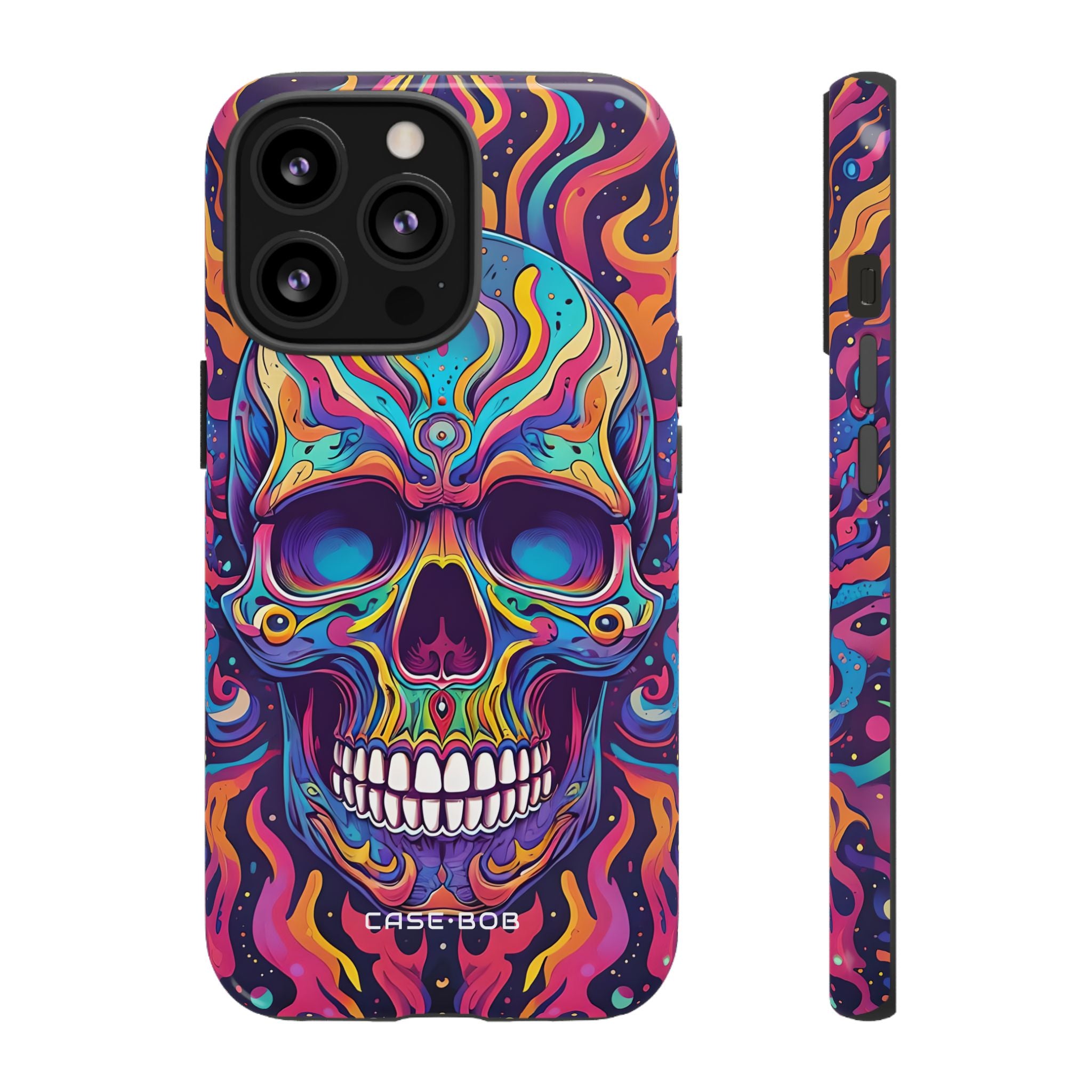 Flaming Skull iPhone 13 Pro Skal - Tough