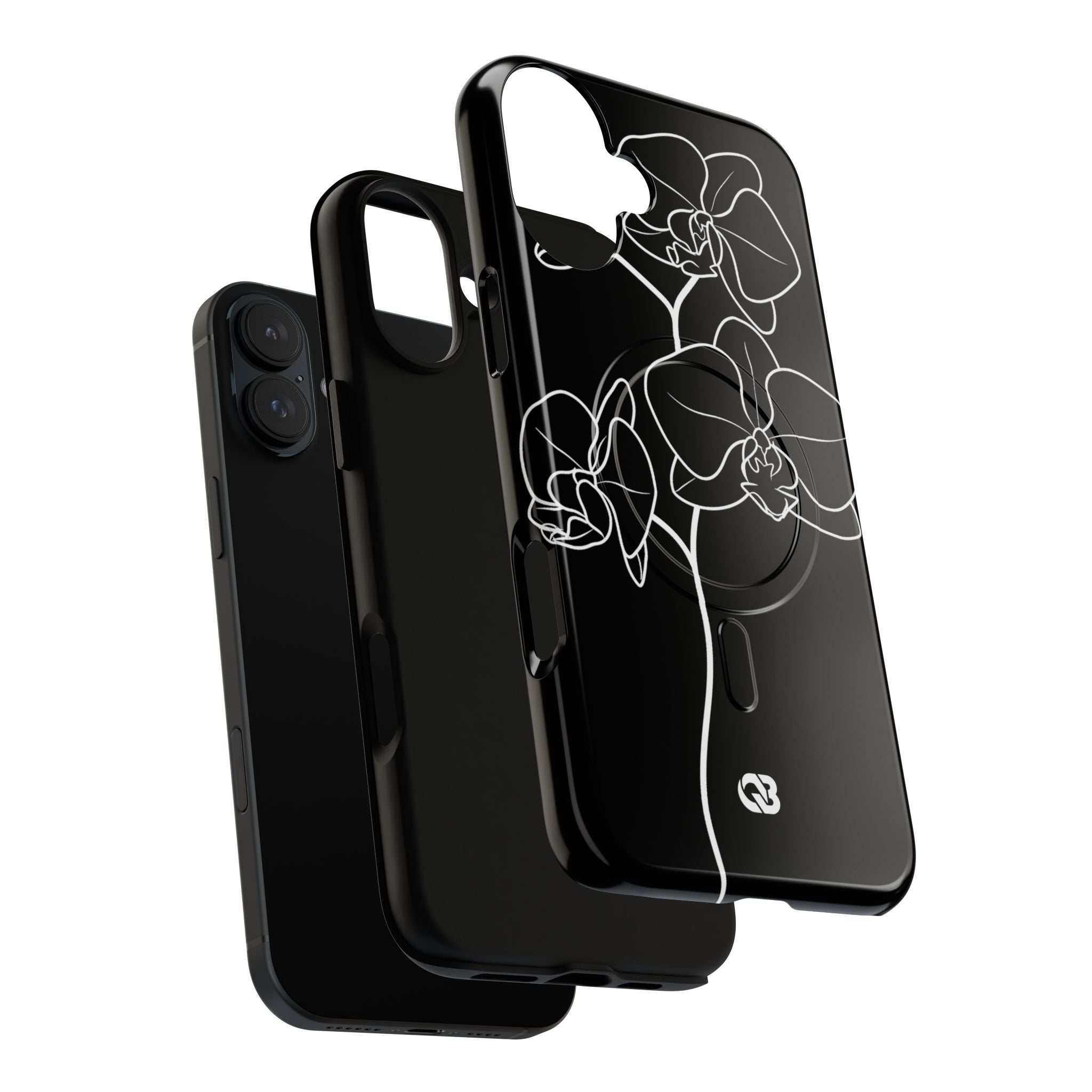 Black Tough 2.0 Magsafe Phone Case for iPhone - Noir Alabaster Orchid