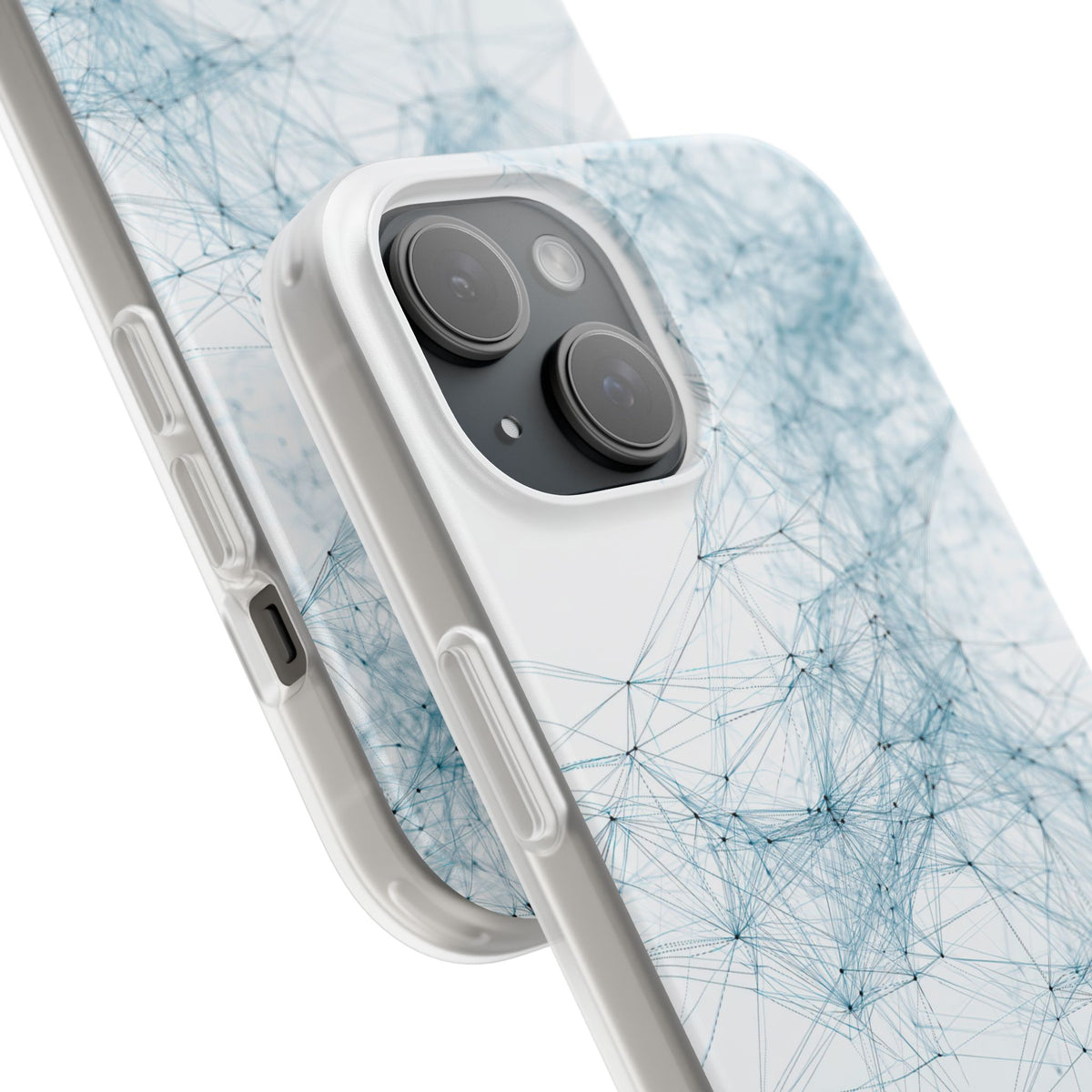 Blue Lite Phone Case for iPhone - Glacial Neural Web