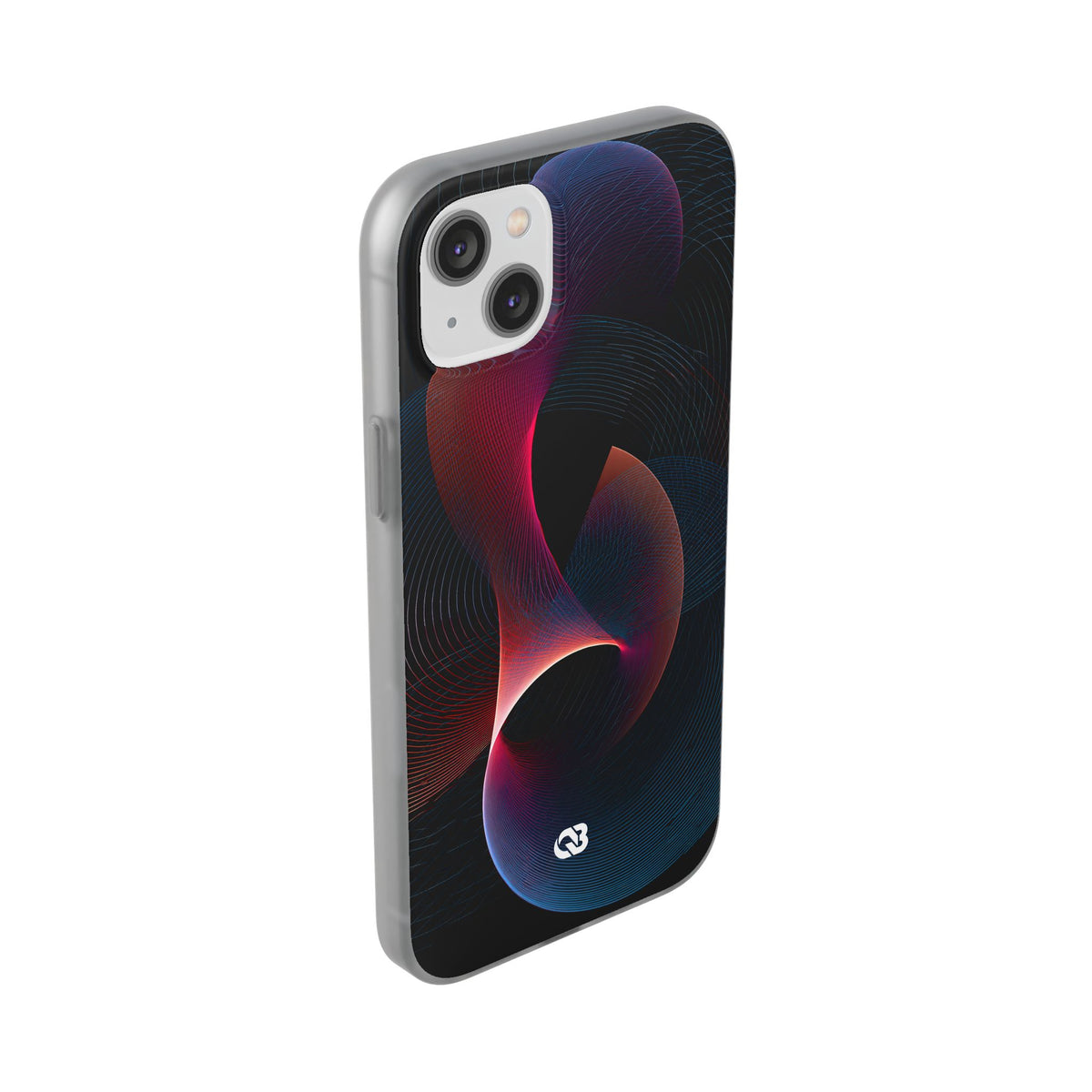 Black Lite Phone Case for iPhone - Cobalt Crimson Flux