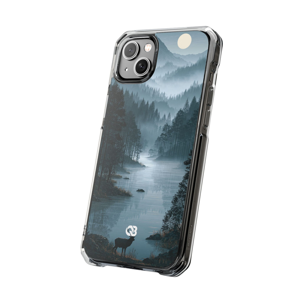 Silent Nordic Fjord · Clear Impact Magnetic Phone Case for iPhone · Blue
