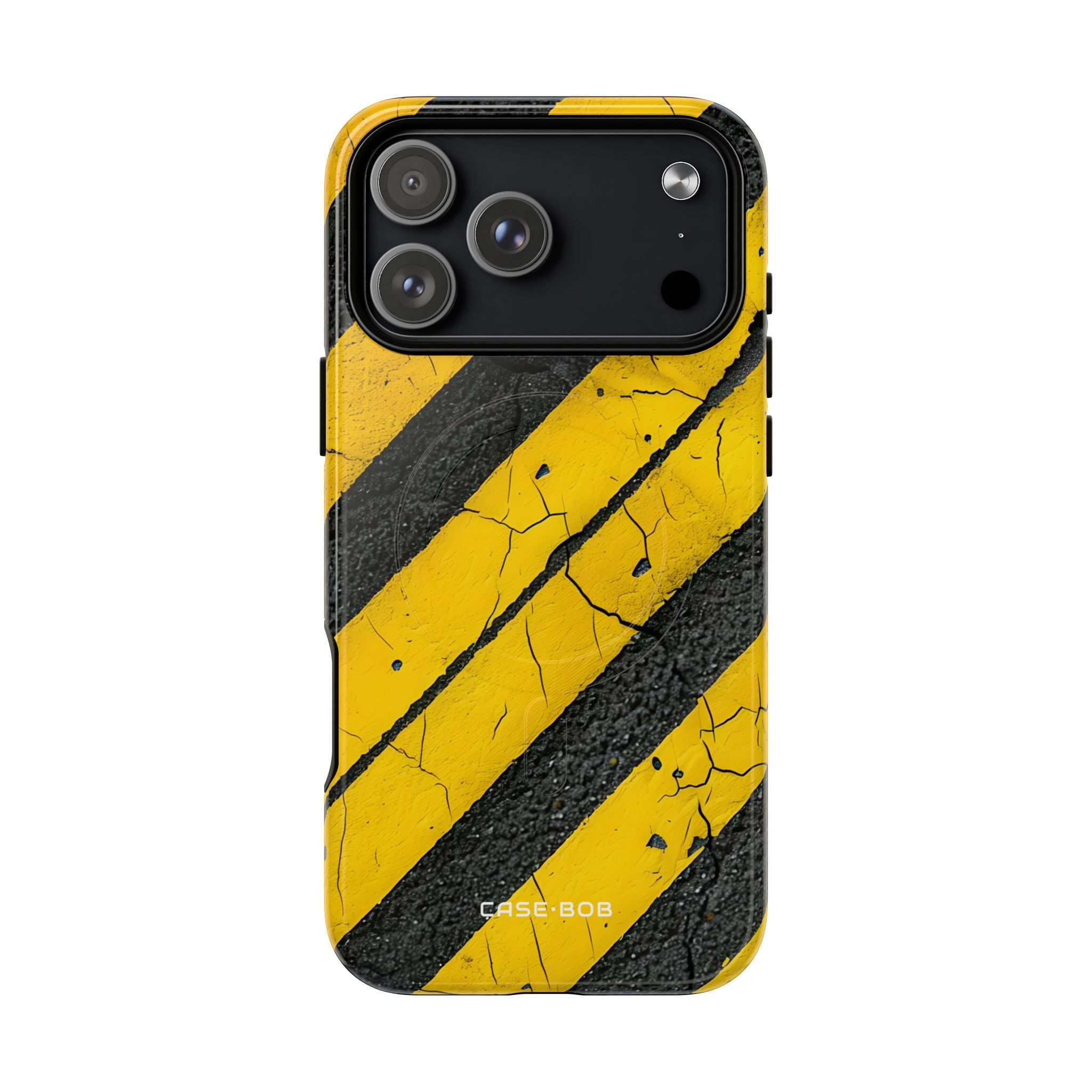 Yellow Stripe Distress iPhone 17 Pro Max Case - Tough+ - CASE•BOB