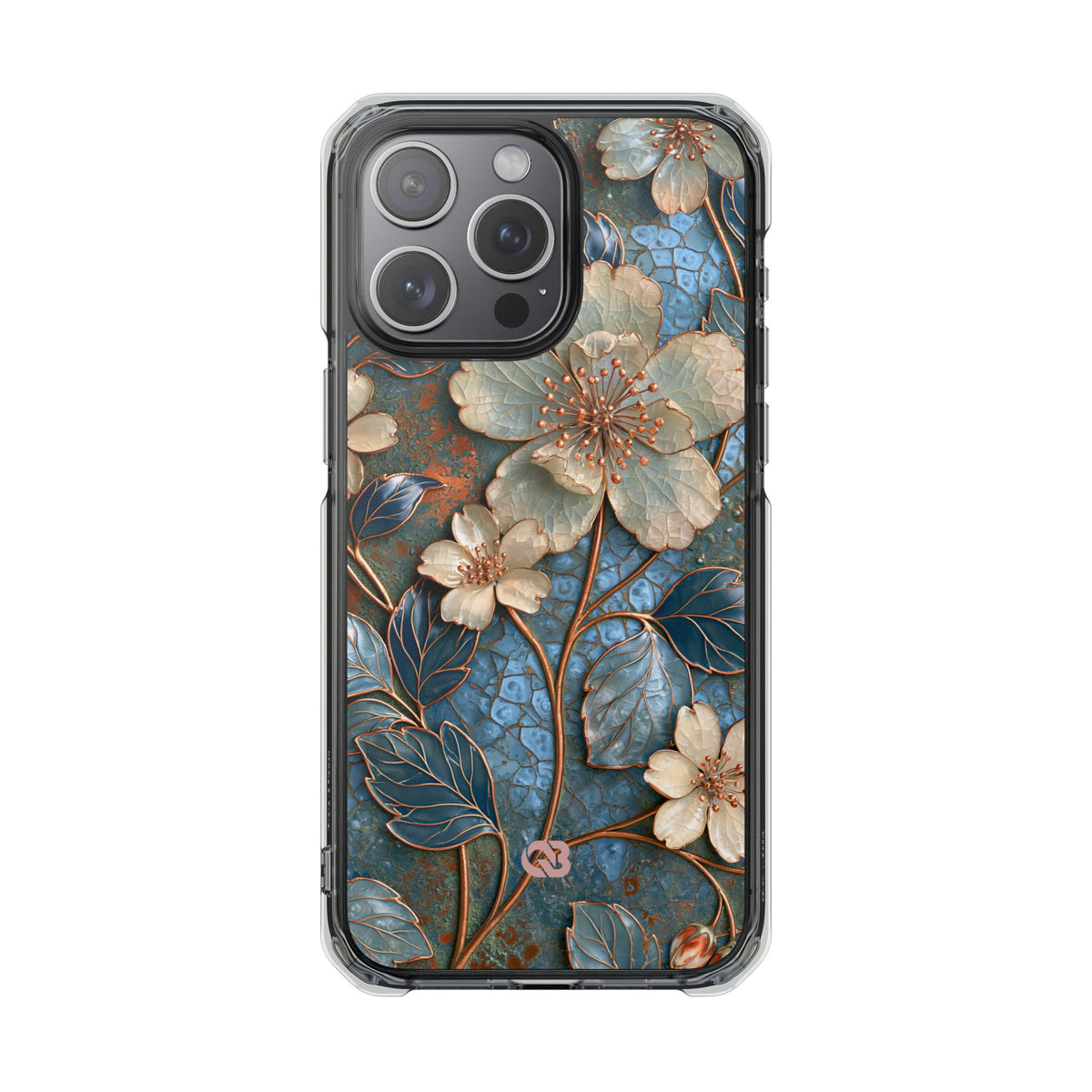 Gilded Blossom Reverie · Clear Impact Magnetic Phone Case for iPhone · Teal
