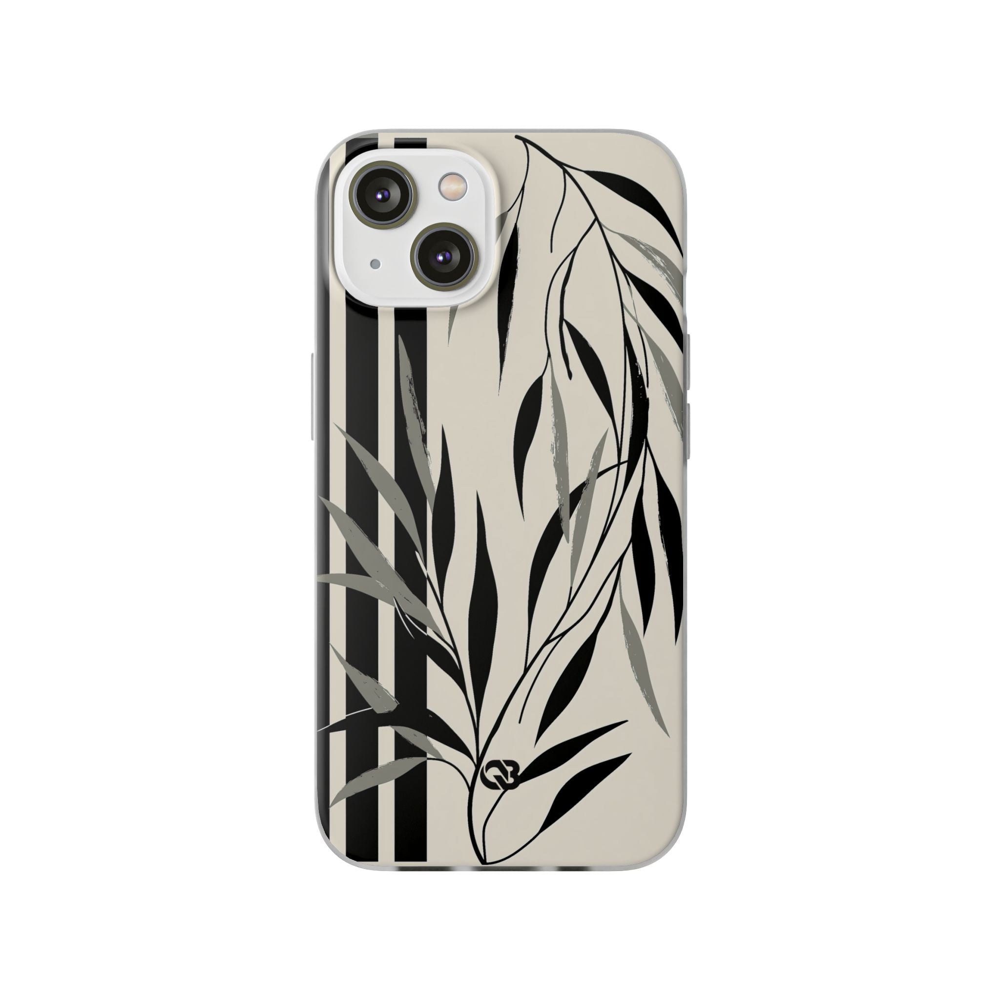 Beige Lite Phone Case for iPhone - Soot Leaf Sketch
