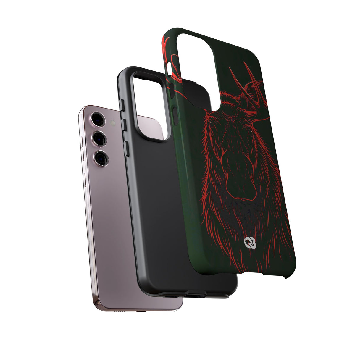Crimson Horizon Moose · Tough Phone Case for Samsung · Black