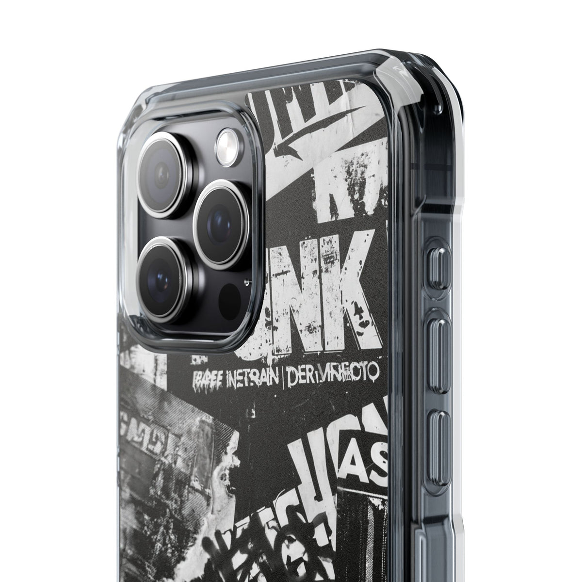 Underground Punk Collage · Clear Impact Magnetic Phone Case for iPhone · Black