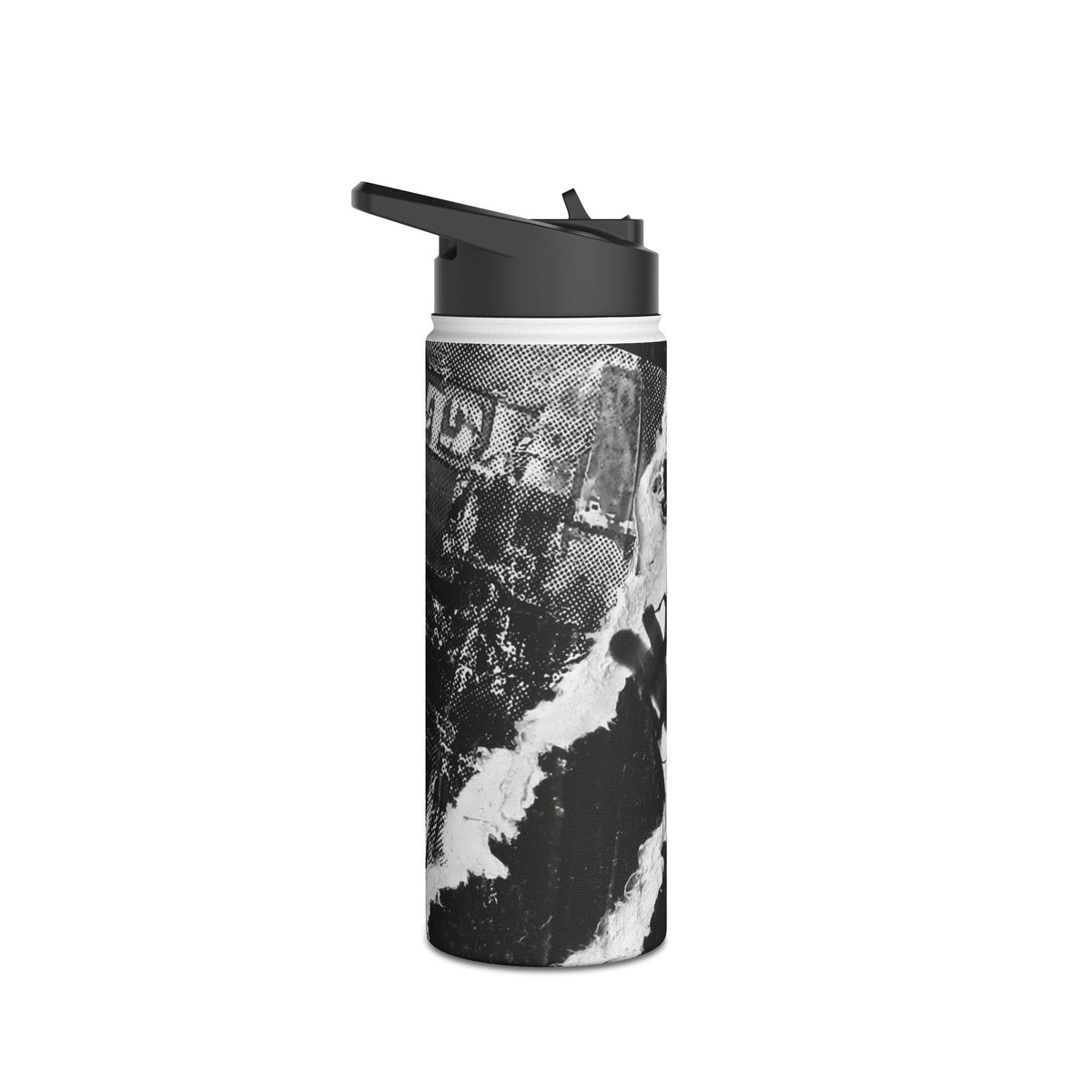 Underground Punk Collage · Insulated Water Bottle · Black