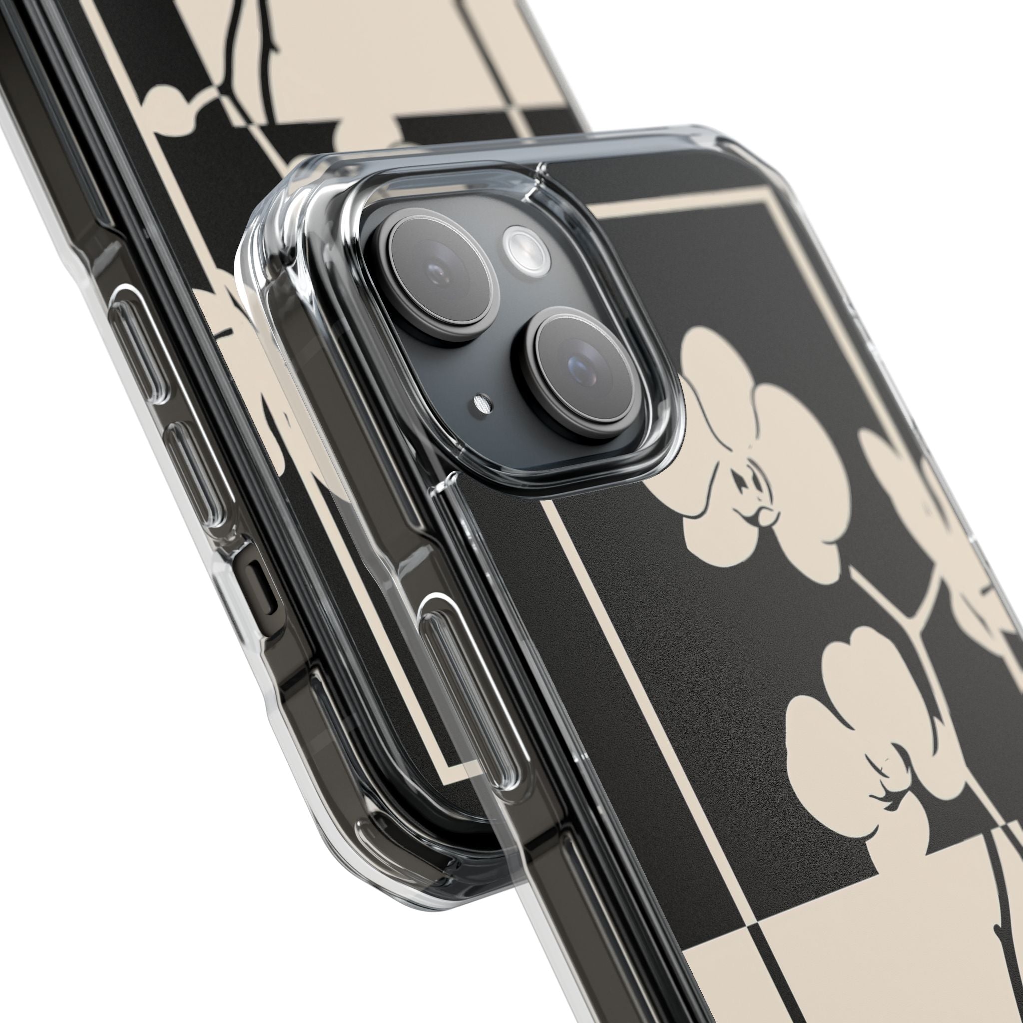 Beige Impact MagSafe Phone Case for iPhone - Nocturnal Orchid Frame